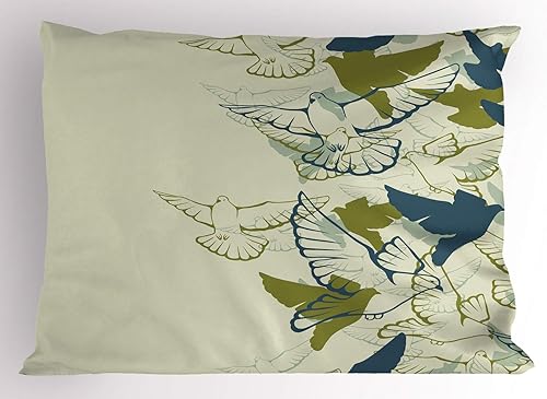 Miniatura 19 de Ambesonne Juego de 2 fundas de almohada de voleibol, escenario de 2 mujeres que compiten en un campo deportivo, deportes saludables, artículo