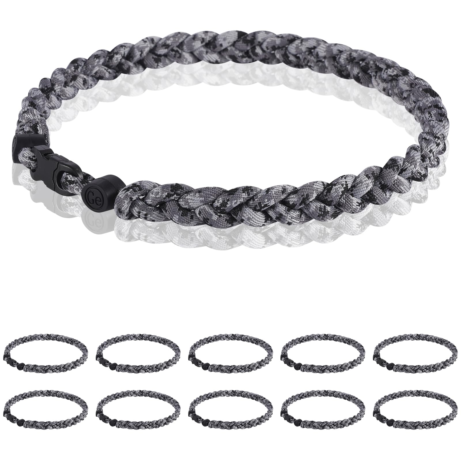 12 Pack Baseball Necklace 18inch, Team Gift for Baseball Funs, Three Braided Titanium Tornado Rope Design, with Muti - Color for Pick