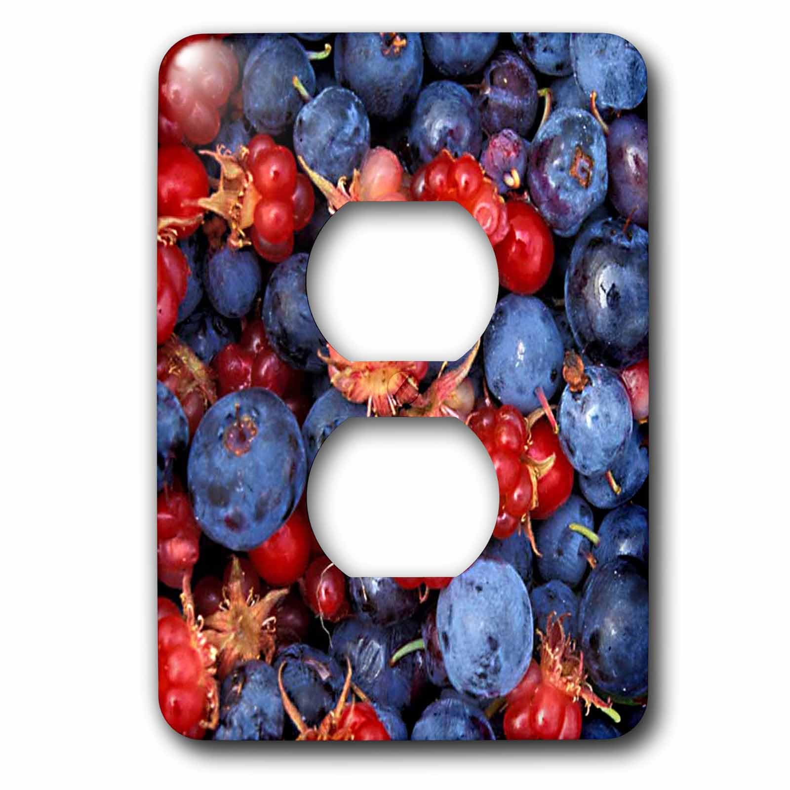 Plaque pour 2 prises de prise Wild Berries décor végétal pour rénovation intérieure de maison