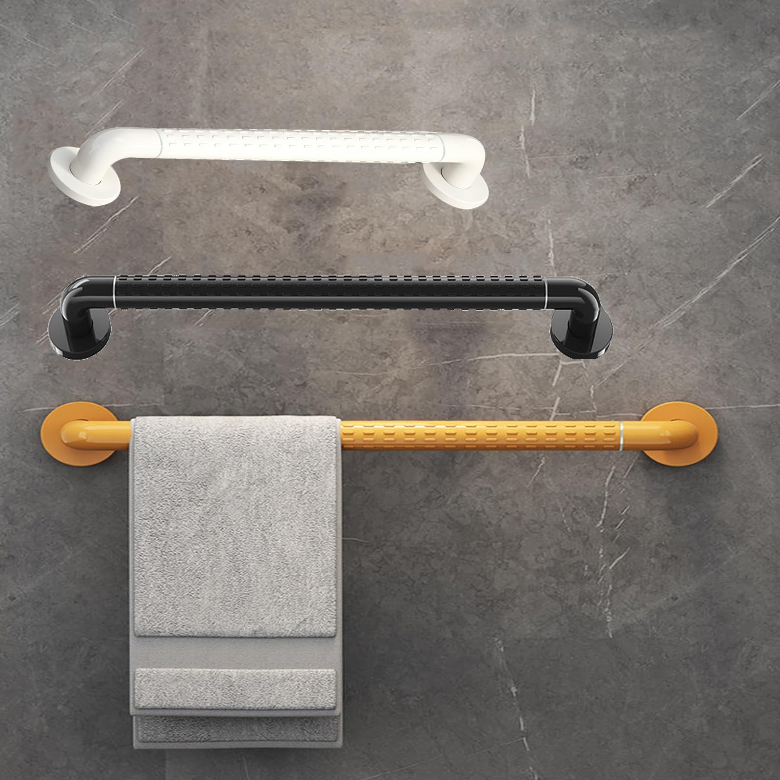 Lmvyuvlf Black Stair Railing Indoor Handrail, Wall Mount Bathroom Grab Bar, Industrial Staircase Railing, With 3D Non-Slip Large Particle Grip(,50Cm/1.64Ft)