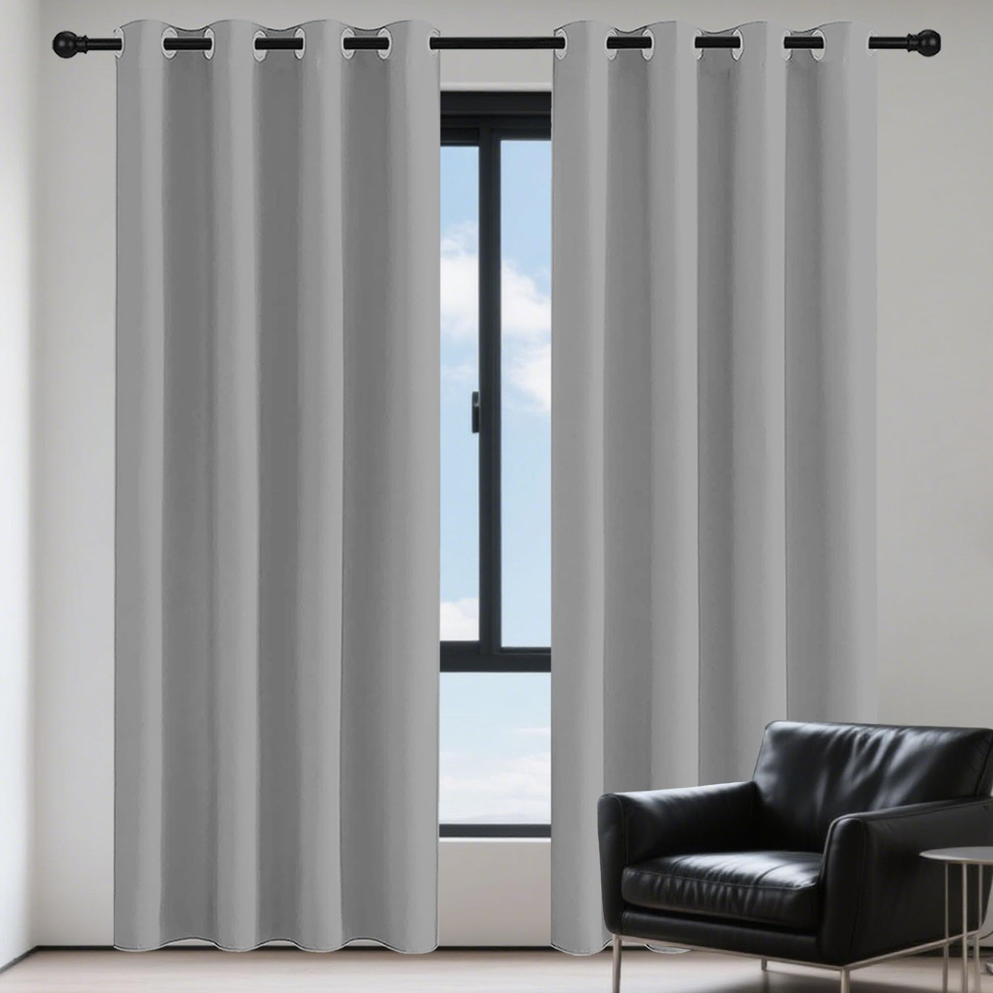 Rideau fenetre thermique gris clair idéal pour instaurer une ambiance cocooning dans la chambre