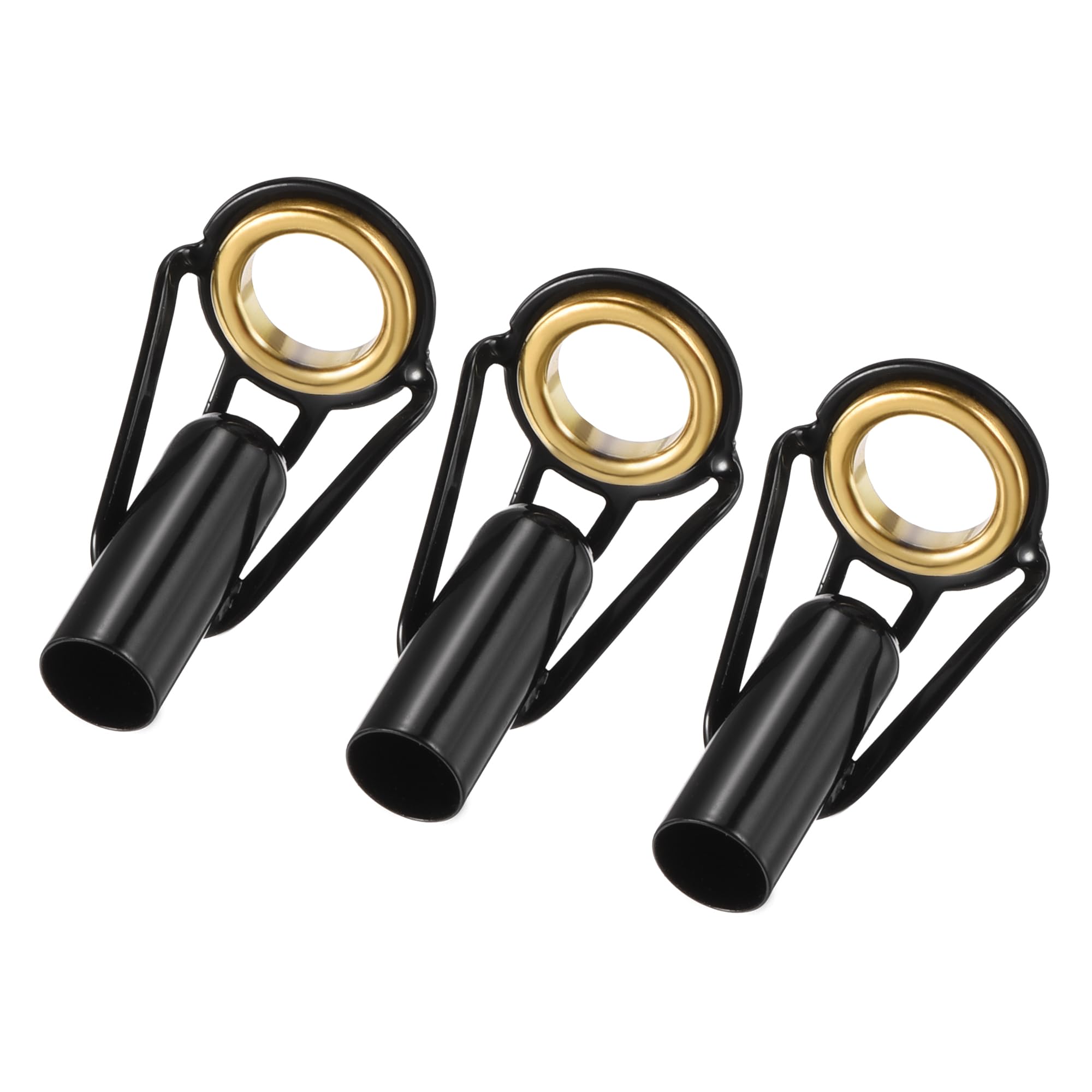 M METERXITY 3 Pack Fishing Rod Tips Repair Kit - Stainless Steel Ring Guide Replacement, Corrosion-Resistant, Apply to Fishing Rod (5.5mm Tube Dia, Black)