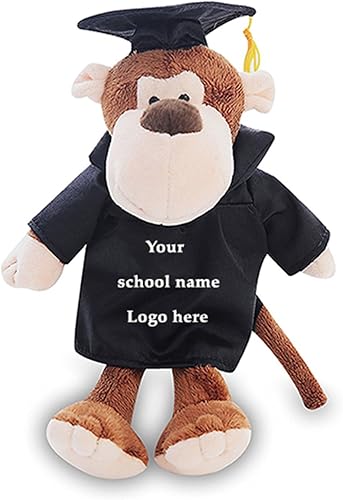 Plushland Animal de peluche personalizado, personaliza cada juguete de peluche con el logotipo de tu escuela o texto en su camisa para el día de
