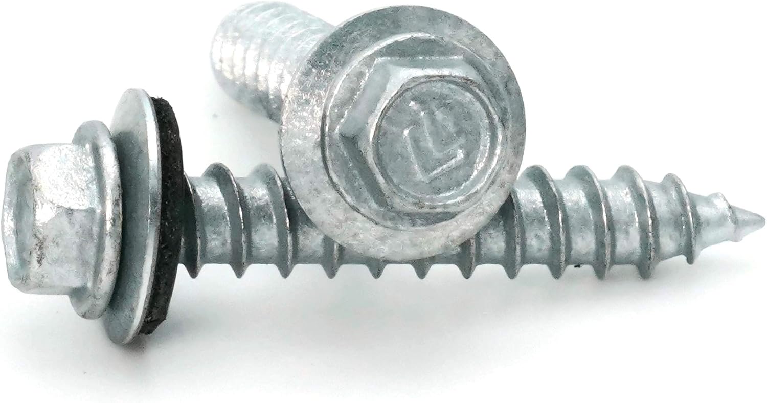Hex Washer Head Mechanical Galvanized Roofing Screws - #14 x 2" Qty 1000