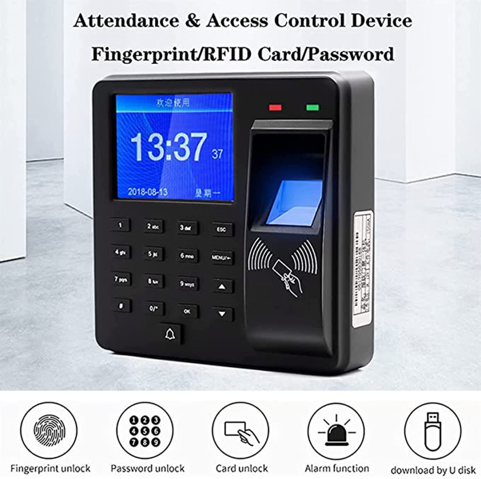 Horloges pour Les employés des Petites Entreprises, Pointeuse horaire avec Balayage des Doigts, RFID, et Passworrd Trois en Un, Génération Automatique de rapports