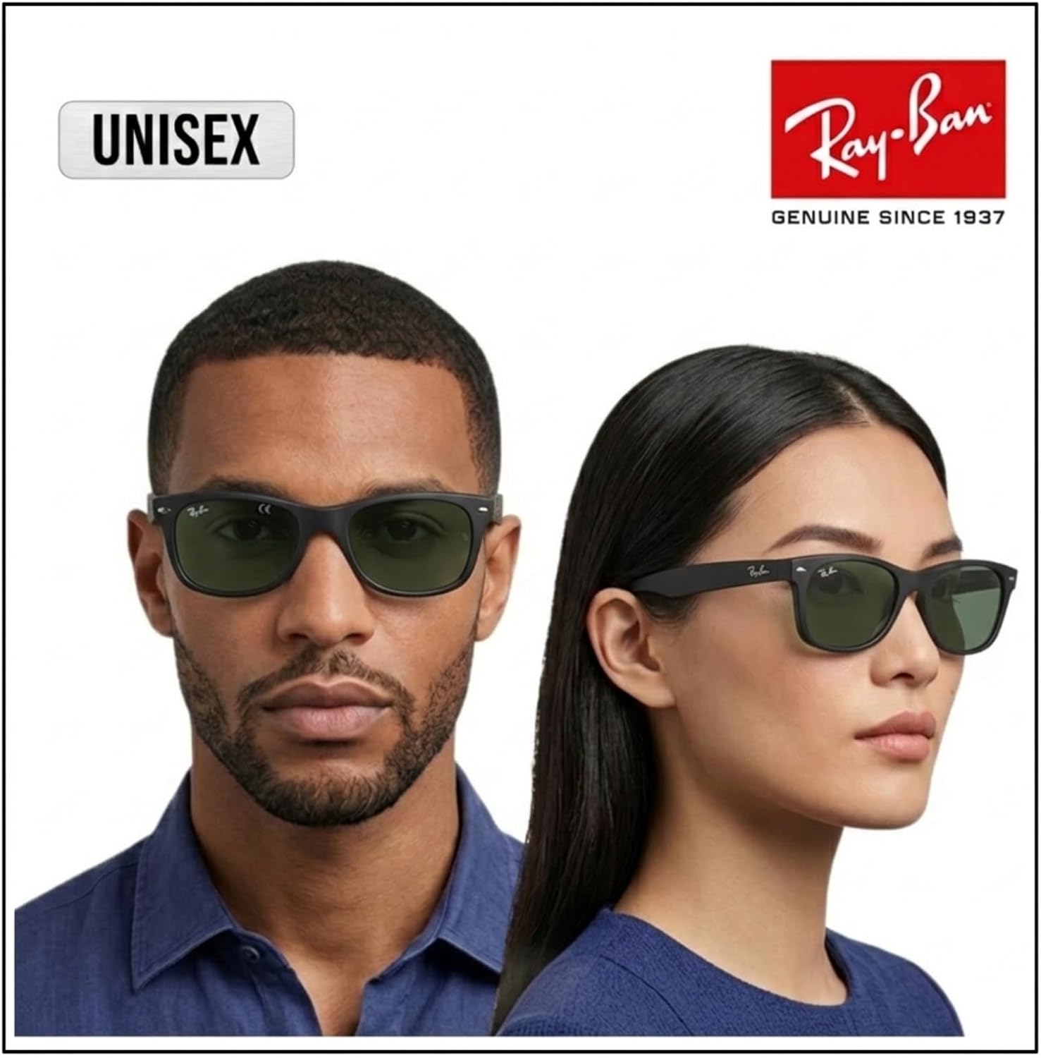 Ray-Ban RB2132 NEW WAYFARER COLOR MIX Square Shaped Sunglasses for Men & Women with Official RAYBAN Eyewear Kit