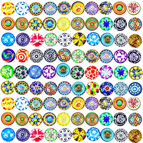 200 pcs 12MM Cabujones de Cristal Mosaico Impreso Cabochons Mosaico Granulados de Cabujones de Cristal Decorativos para Joyería Pulseras Colgante de Fotos Fabricación de Joyas Cover