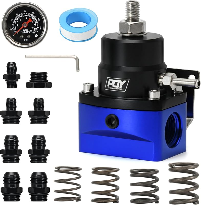 Regulador de pressão de combustível ajustável PQY para sistema EFI, AN10/AN6, 20,7–758,4 kPa – Kit completo