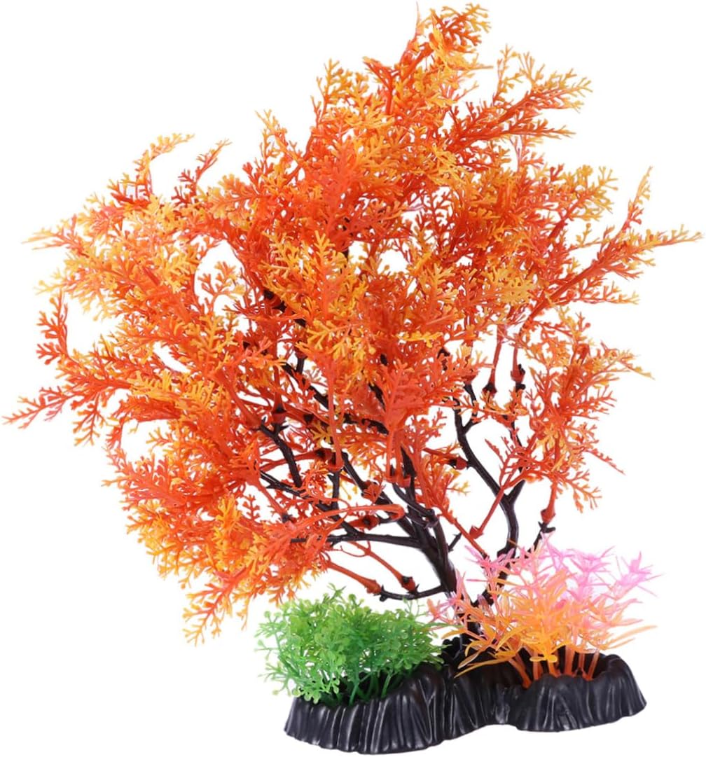 3 Pcs Fish Tank Plant Tree Aquarium Decor Artificial Plastic Decor Ornament for Aquarium