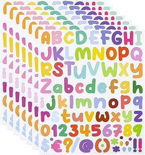 567 PCS Vinyl Sticky Letters 7 Sheet Self Adhesive Vinyl Letters and Numbers Colorful Stick on Letters Alphabet Stickers Capital Letter Stickers Waterproof Mailbox Numbers Sticker for Crafts Sign Car