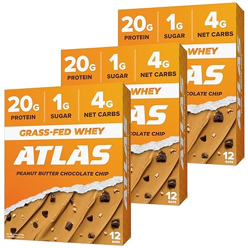 Atlas Mind Body Keto Protein Bar - Barras keto - Barras bajas en carbohidratos - Barras altas en fibra - Barras de reemplazo de comidas bajas en