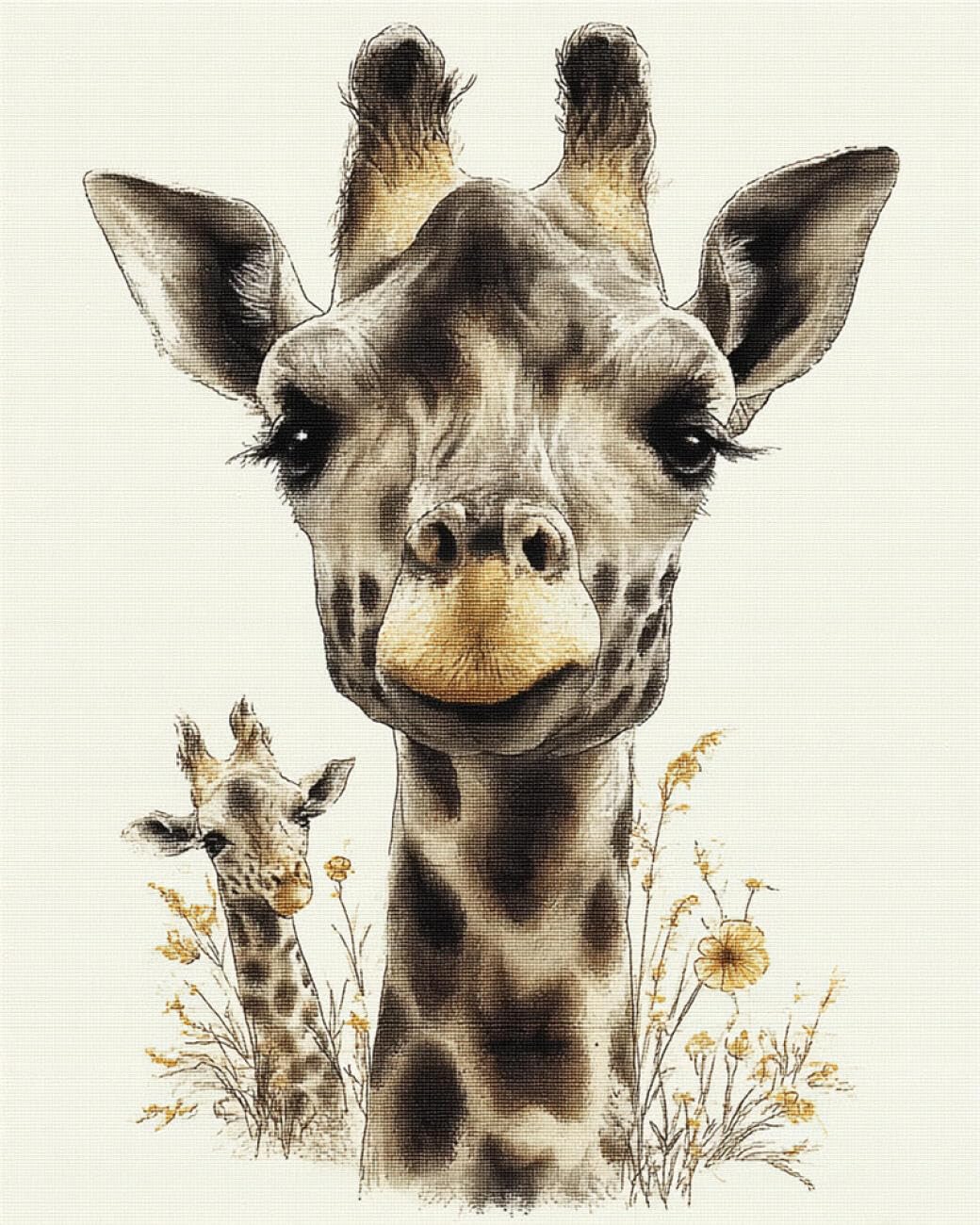 RKFLGEW DIY Bead Embroidery Kit Cartoon Giraffe 40x50cm