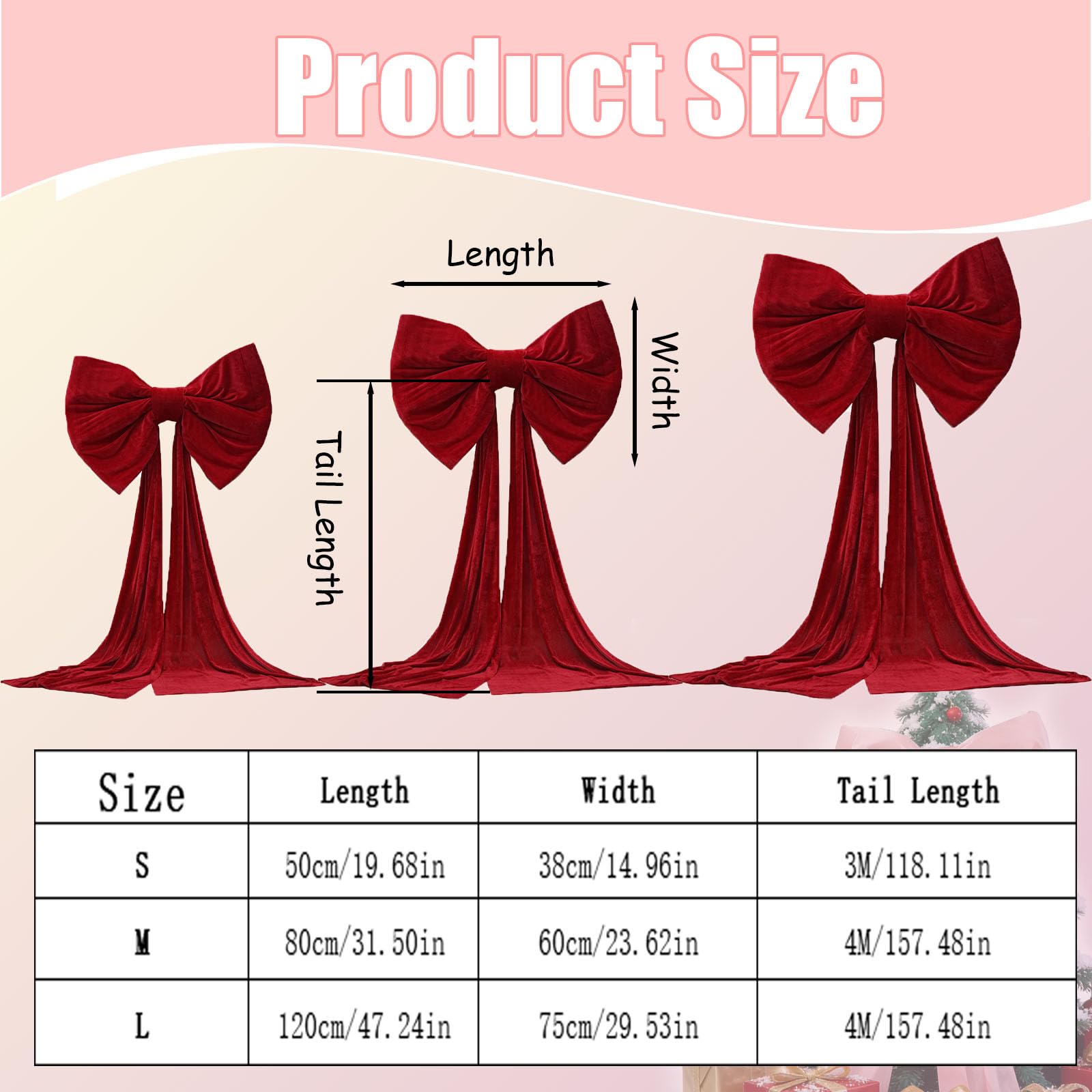 Extra Große Schleifen Rosa, Weihnachtsbaum Schleife Groß, Hochzeitsschleifen, Riesige Satinschleife mit Langen Bändern, Dekoschleife für Hochzeit, Auto, Kamin, Kranz, Heim (120 x 75cm)