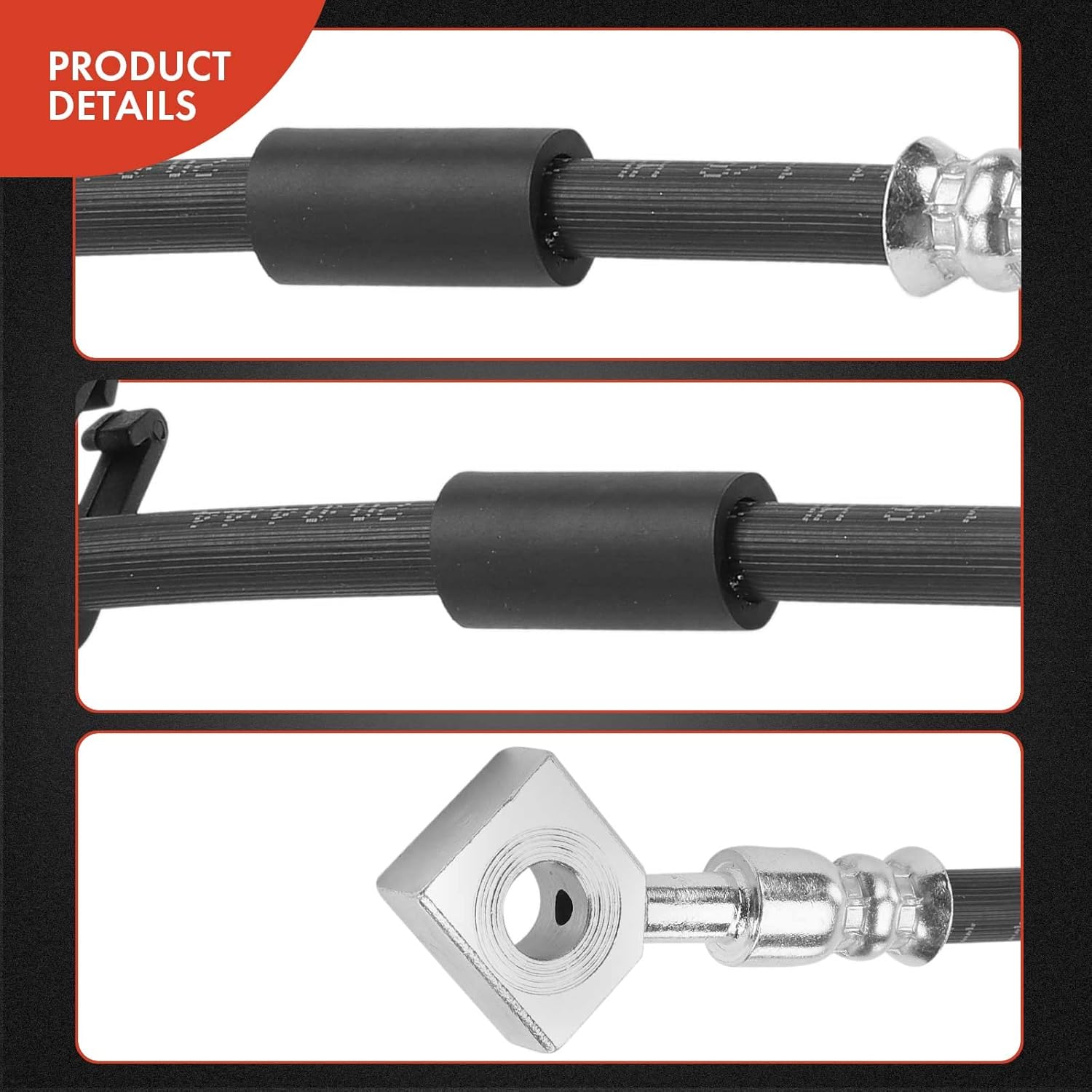 A-Premium Rear Driver and Passenger Brake Hydraulic Hoses Compatible with Ford Models - Mustang 2005-2014 (Pack of 2)