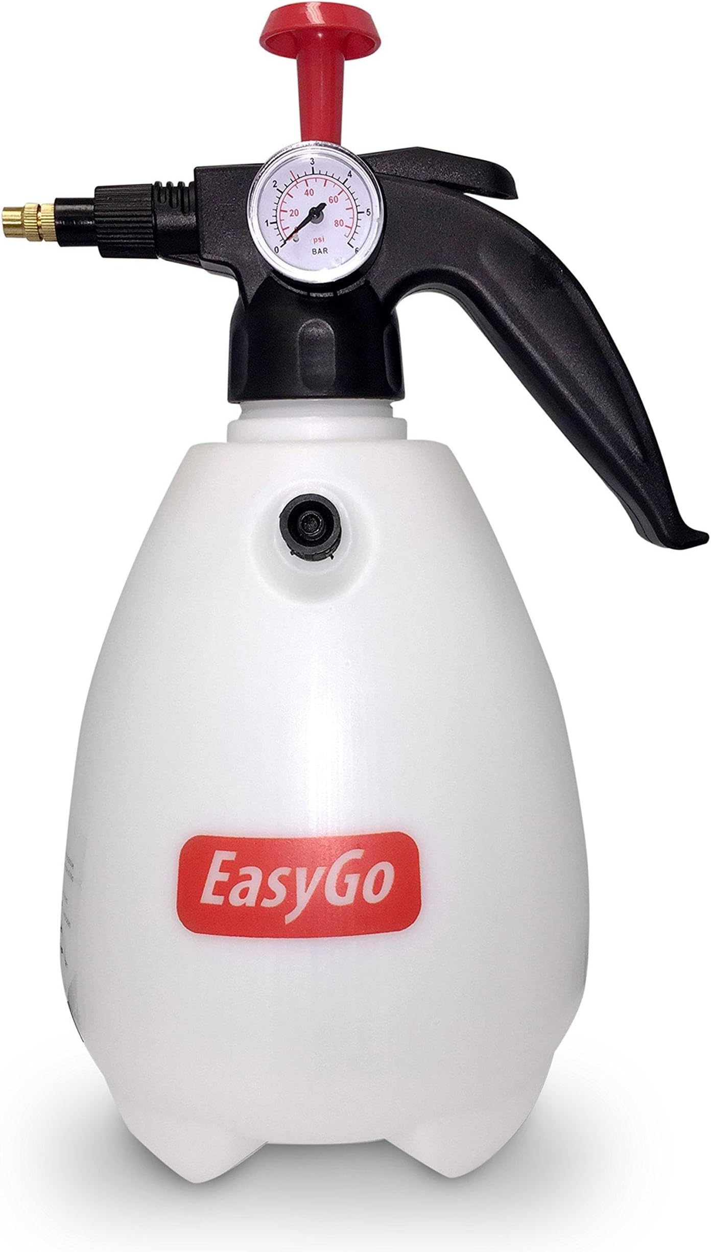EasyGo Spray Bottle Hand Pump Pressure Sprayer W/Pressure Gauge - Mister Setting - Great for Gardening, Fertilizing, Cleaning & General Use Spraying Water - Chemicals - Pesticides (2.0 Liter)