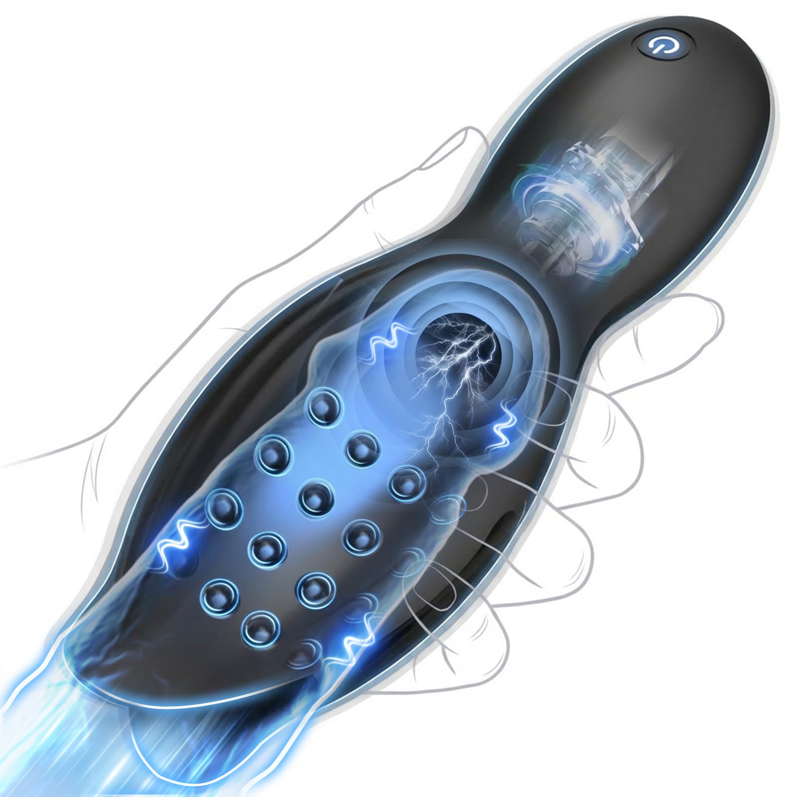 Kexyz Masturbieren für Männer Penis Vibrator Eichel Stimulation Trainer,Sex Spielzeug für die Männer Zunge Oralsex Masturbator 9 Modi, Sex Toyset für Man Vibratorensets Sexspielzeug Solo Masturbatoren