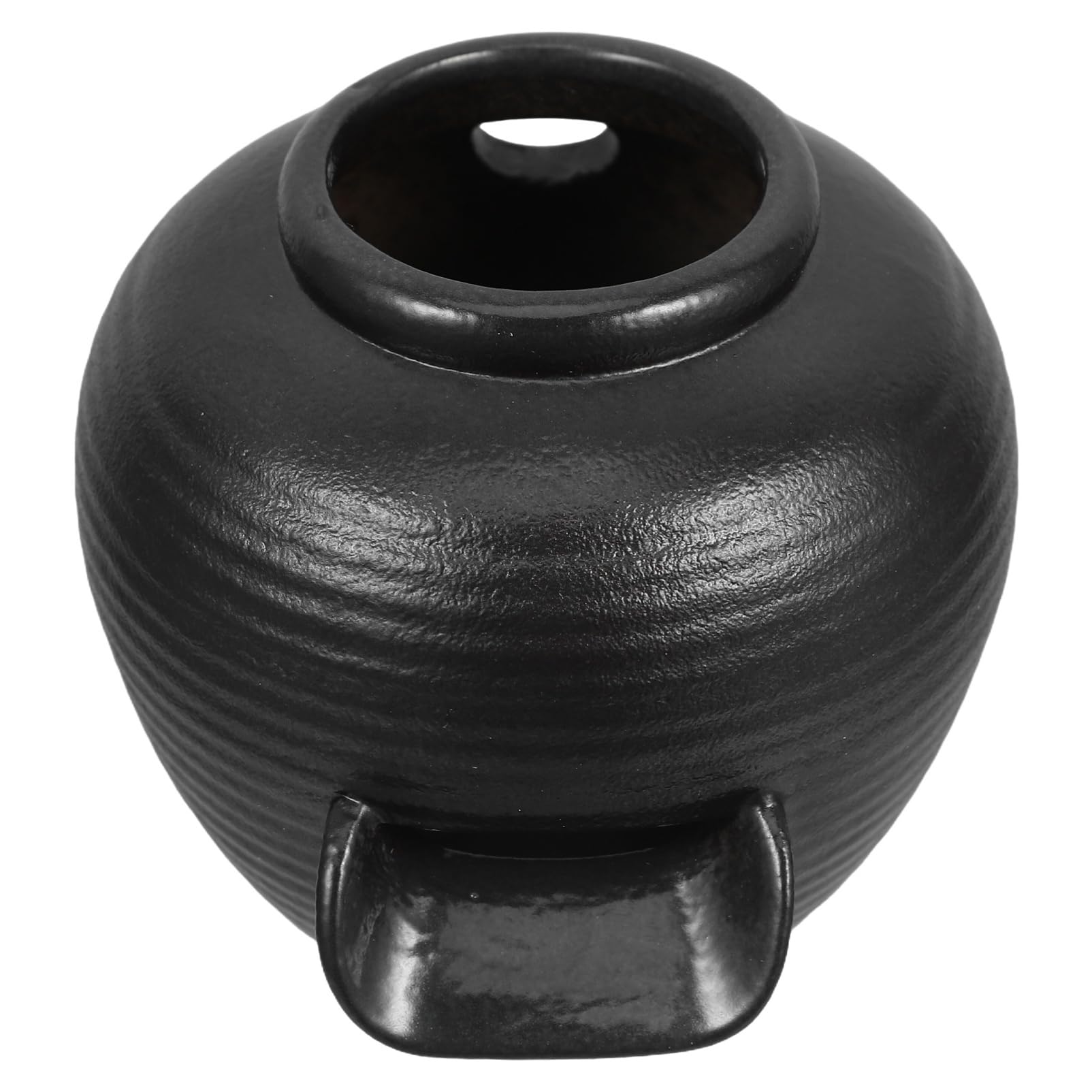 BESPORTBLE Ceramic Fish Tank Fountain Pot Outdoor Patio Water Spout Circulating Waterfall Jar Small Black Garden Pond Decor