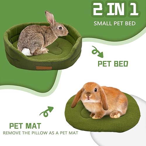 Miniatura 21 de Cama de conejo, camas para conejos, cómoda cama de conejillo de indias con alfombrilla extraíble, sofá de conejo lavable, adecuada para chinchilla