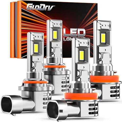 2024 Upgrade H11 9005 Led Headlight Bulbs Combo [Super Brighter] 40000lm 600% Brighter 1:1 Mini Size Design With 6000k Cool White，Halogen Upgrade Replacement, Plug and Play, Pack of 4 …
