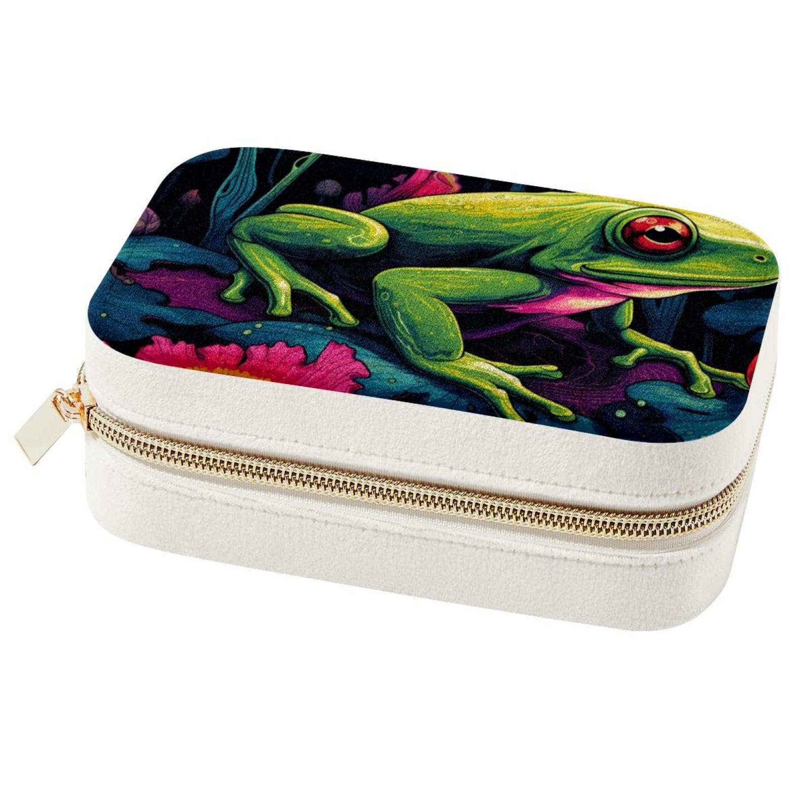 Boîte à bijoux grenouille élégante et spacieuse grand organiseur double couche pour femme
