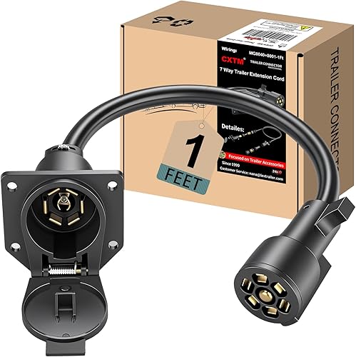 Cable de extensión de remolque de 7 vías, cable de extensión de enchufe de remolque de 7 vías, arnés de cableado, cable de conector de cableado de