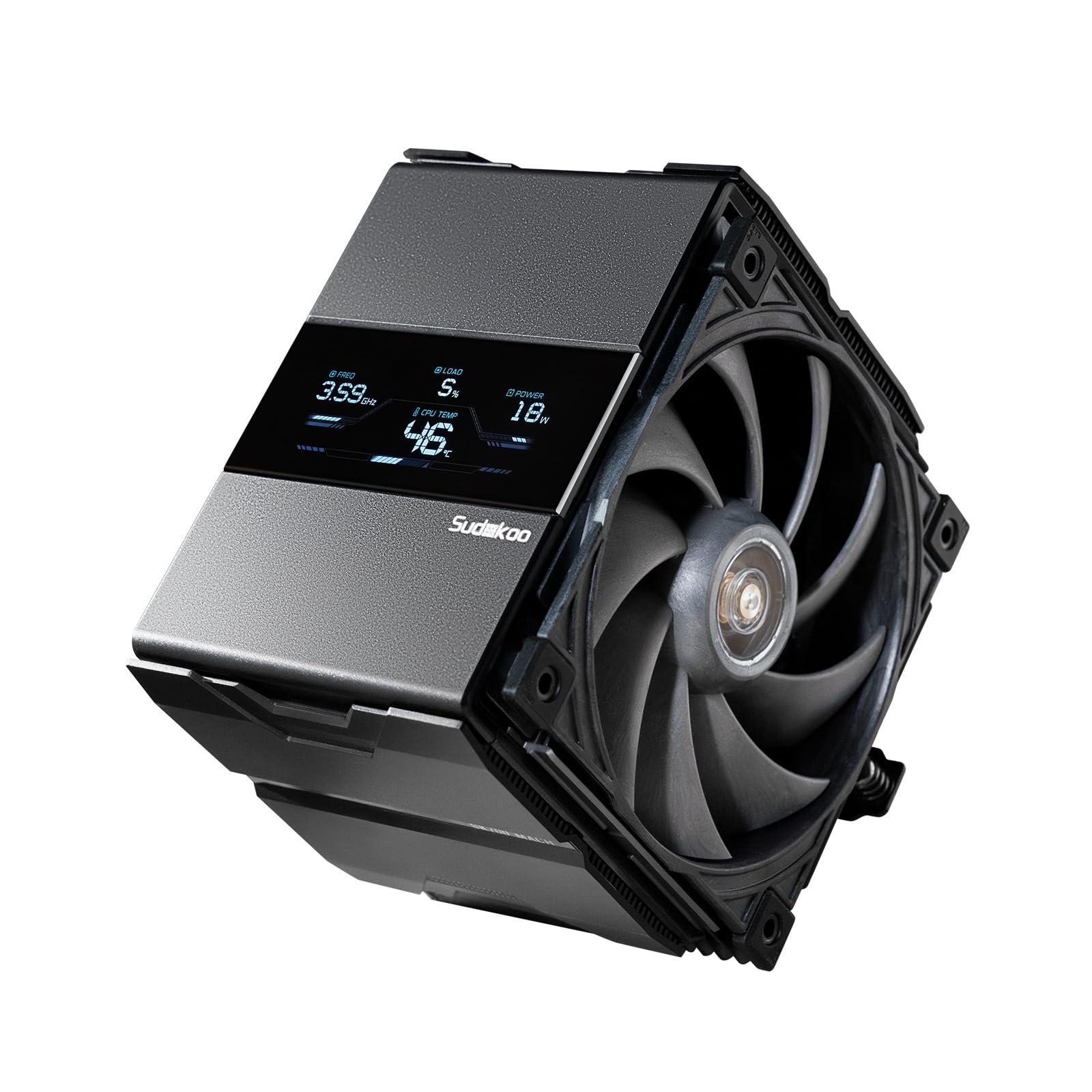 Sudokoo SK700V MACH Disipador CPU: CPU Cooler PC con Pantalla Digital & 120mm PWM Ventilador MACH120 - Ventilador CPU 7 HeatPipes para AMD AM5 & Intel LGA 1851/1700/1200/115X, TDP 280W,Montaje Fácil