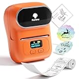 Phomemo Barcode Printer - M110 Label Maker Machine Wireless Bluetooth Themal Label Printer for Small Business, School, Barcode, Address, Jewelry, Clothing, Organizing, Orange