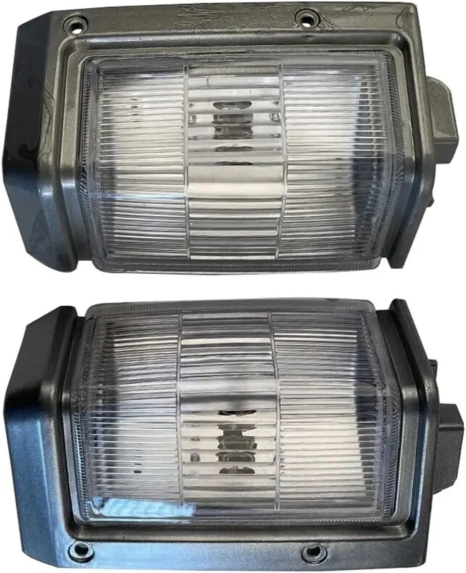 A Pair Car Front Turn Signal Light Corner Lamp Compatible with Nissan Terrano D21 1987 to 1995(Silver)