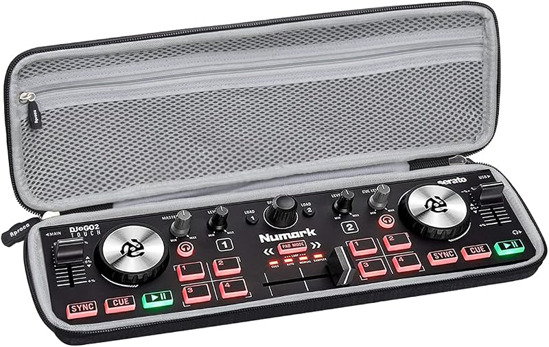Aproca Funda compatible con Numark DJ2GO2 Touch Compact DJ Controller, bolsa rígida portátil de almacenamiento para accesorios (solo funda)