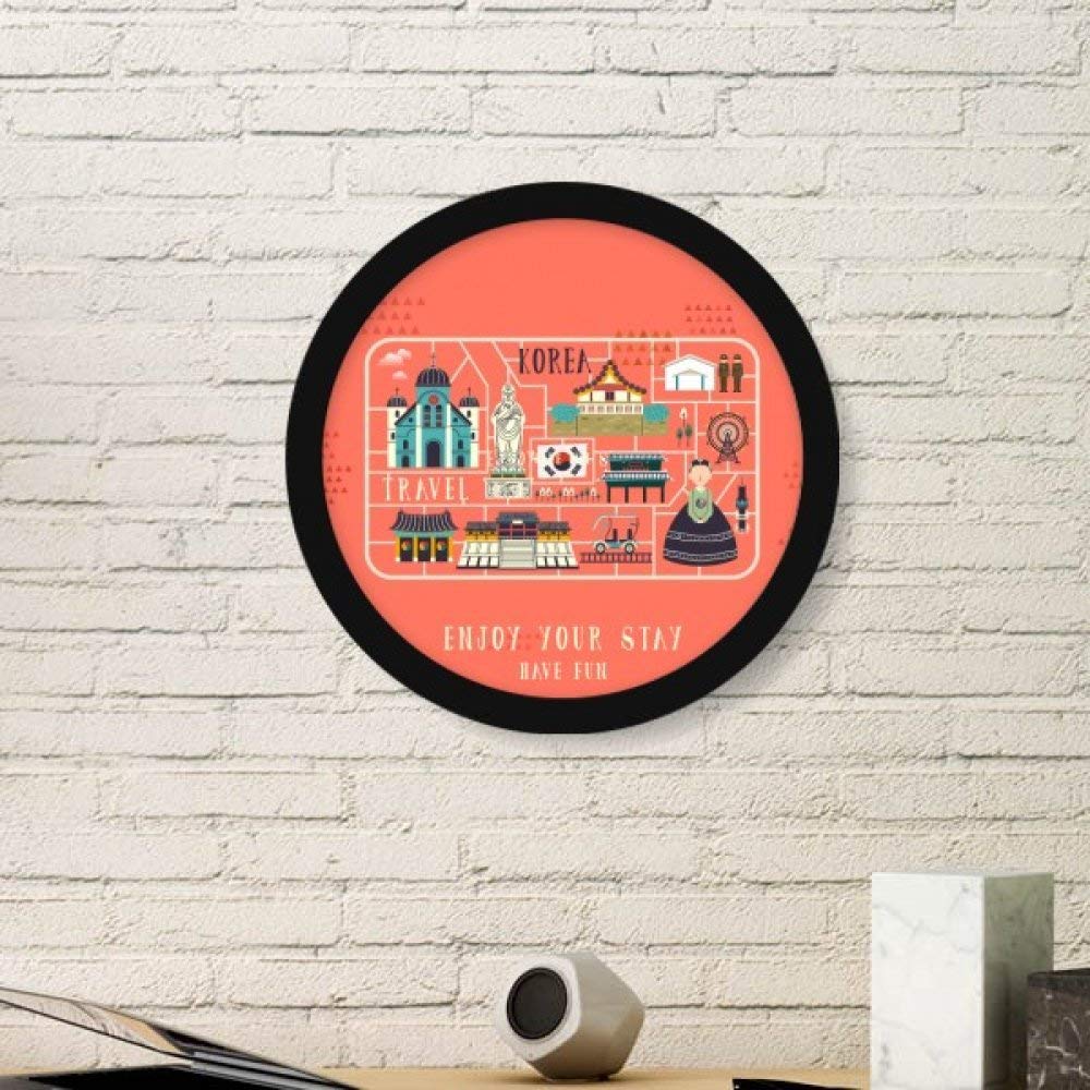 Déco Murale Amusez-Vous en Corée : cadre image rond pour votre salon