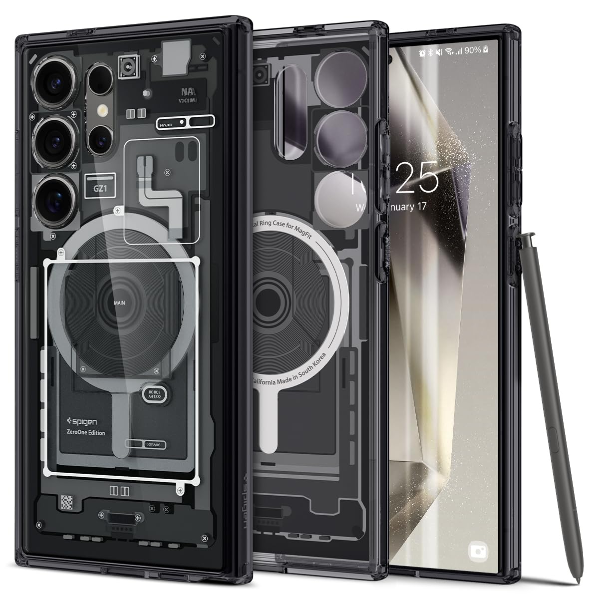 Ultra Hybrid OneTap Metal Ring MagFit for Samsung Galaxy S24 Ultra Case, Galaxy S24 Ultra Back Cover (2024) - TPU+Poly Carbonate｜Zero One