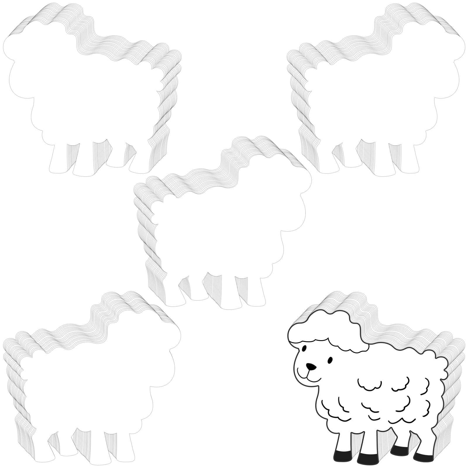 Geyee 100 Pcs Sheep Cutouts for Bulletin Board Classroom Wall Decor, White