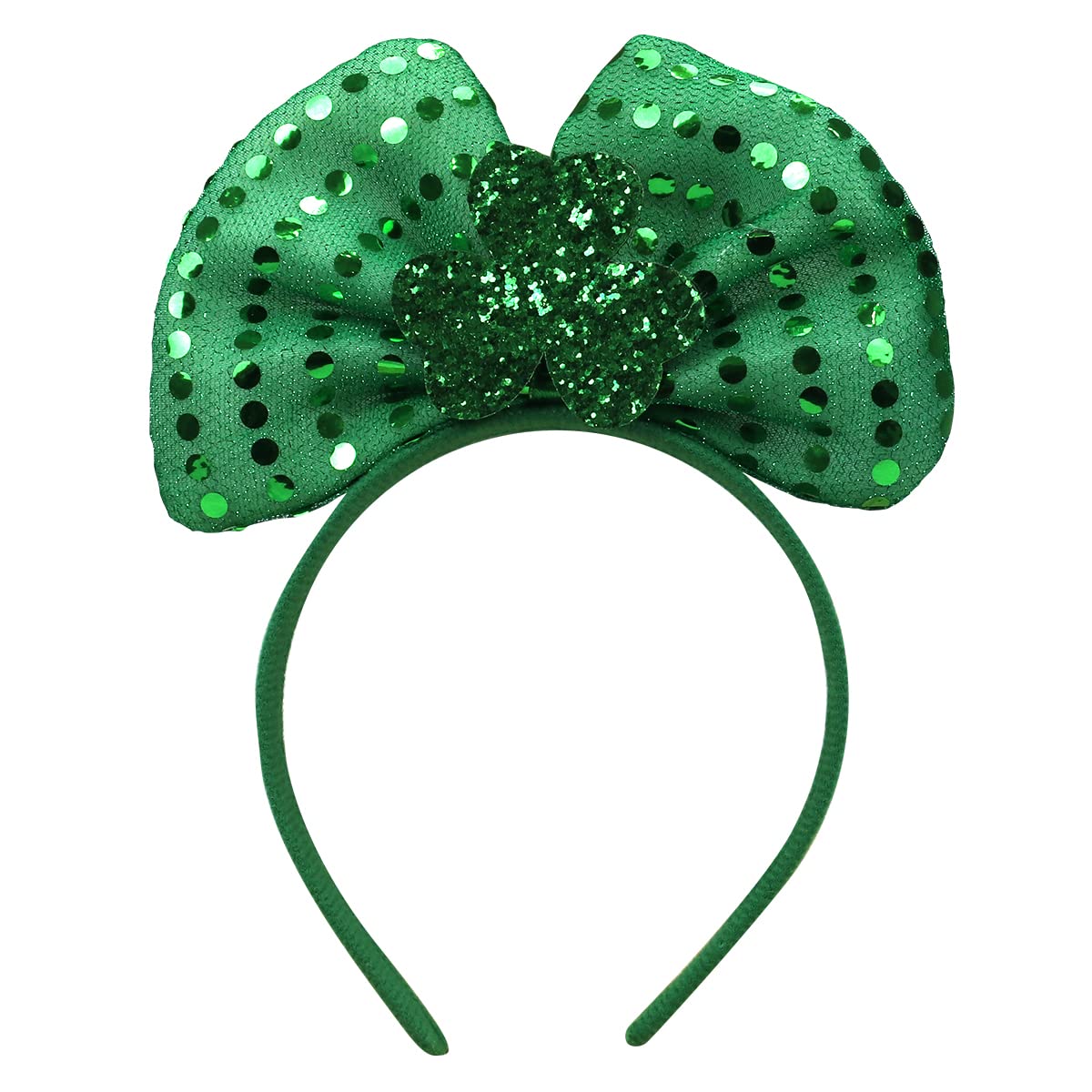 TOOBITSt Patrick's Day Headband Green Bow Hair Bands Bow With Green Shamrock Headband for Women St Patrick's Day Parade Hair Accessories Decoration Party Supplies