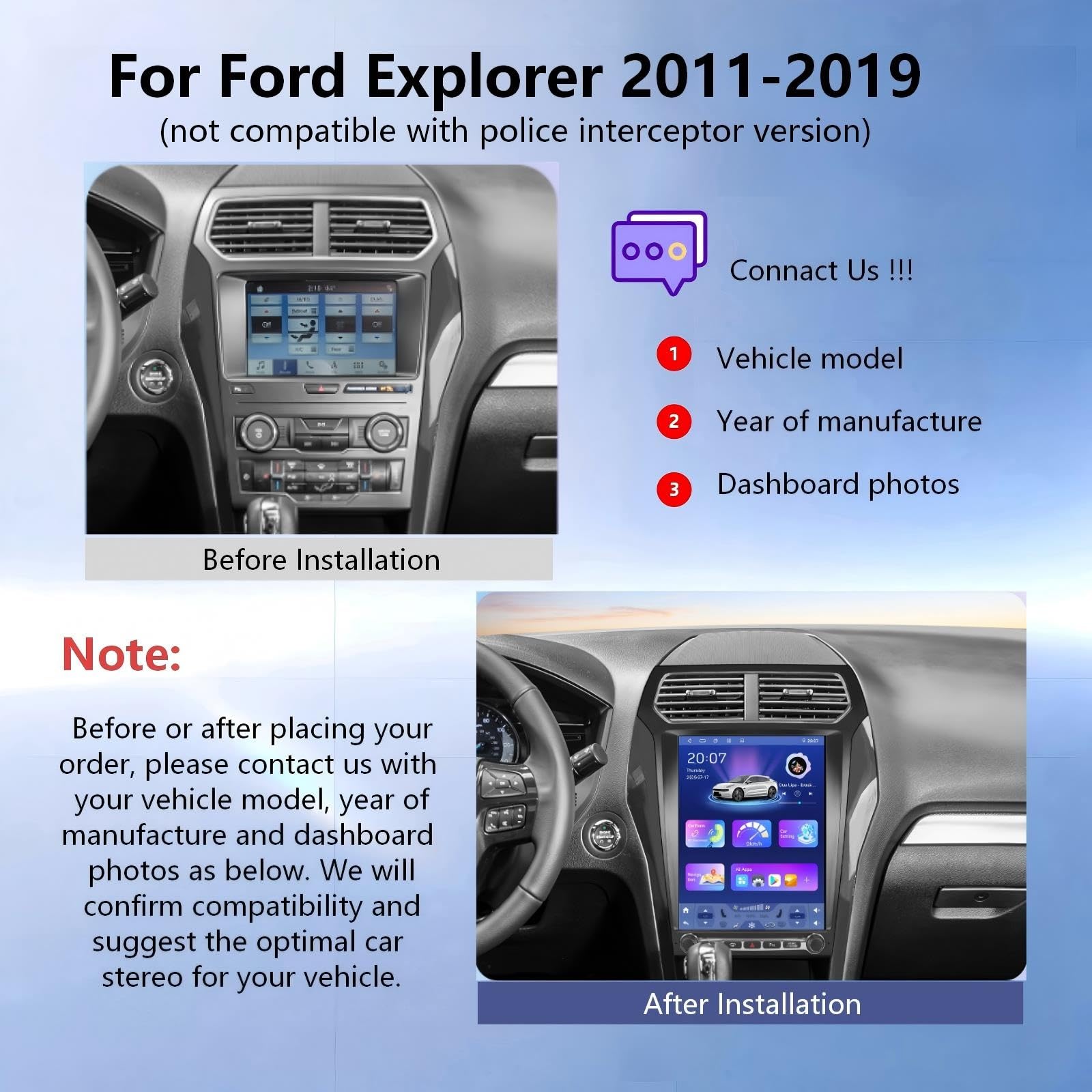 Android 16 Autorradio para Ford Explorer 2011-2019