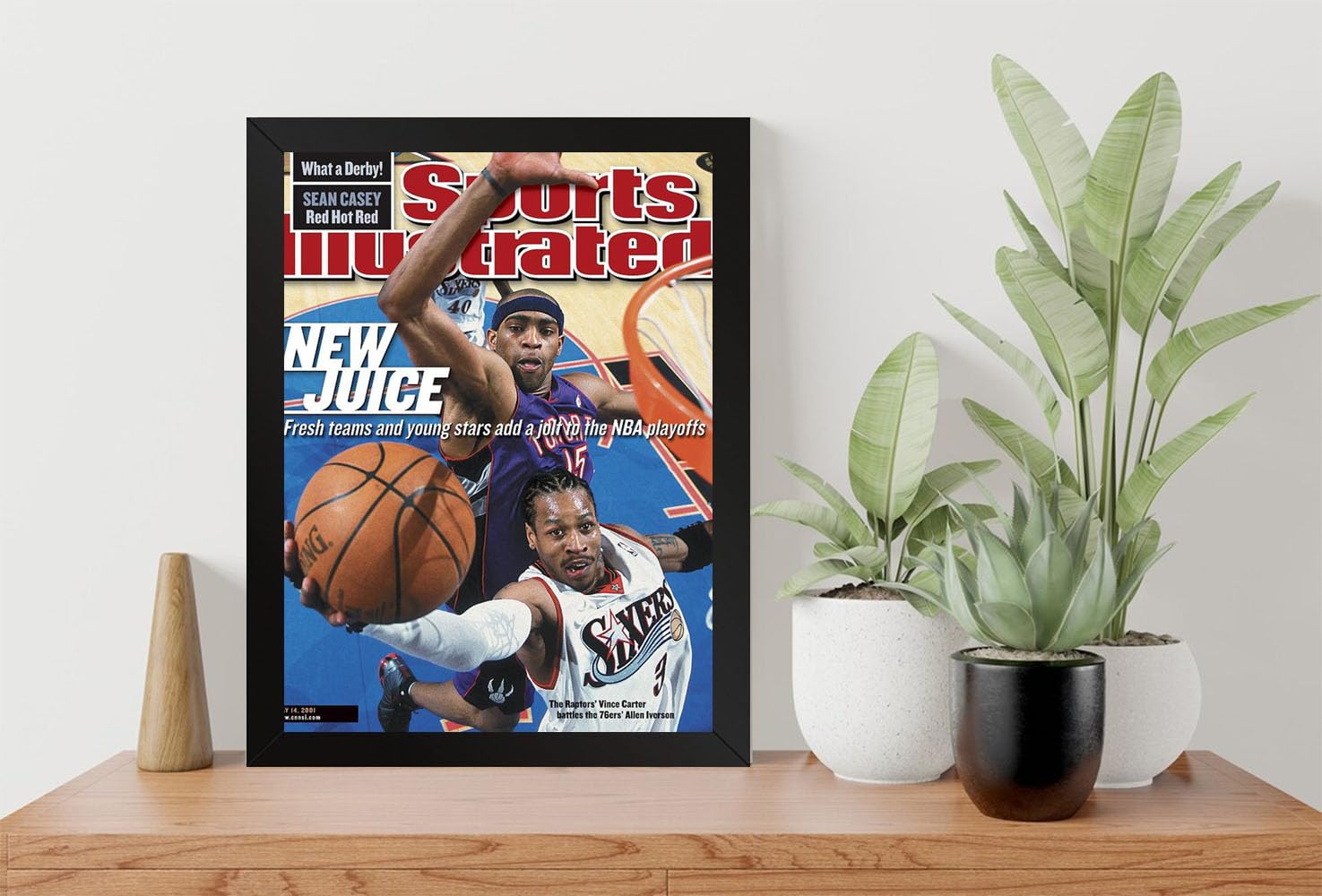 GADGETS WRAP Printed Photo Frame Matte Painting for Home Office Studio Living Room Decoration (9x11inch Black Framed) - Allen Iverson (3)