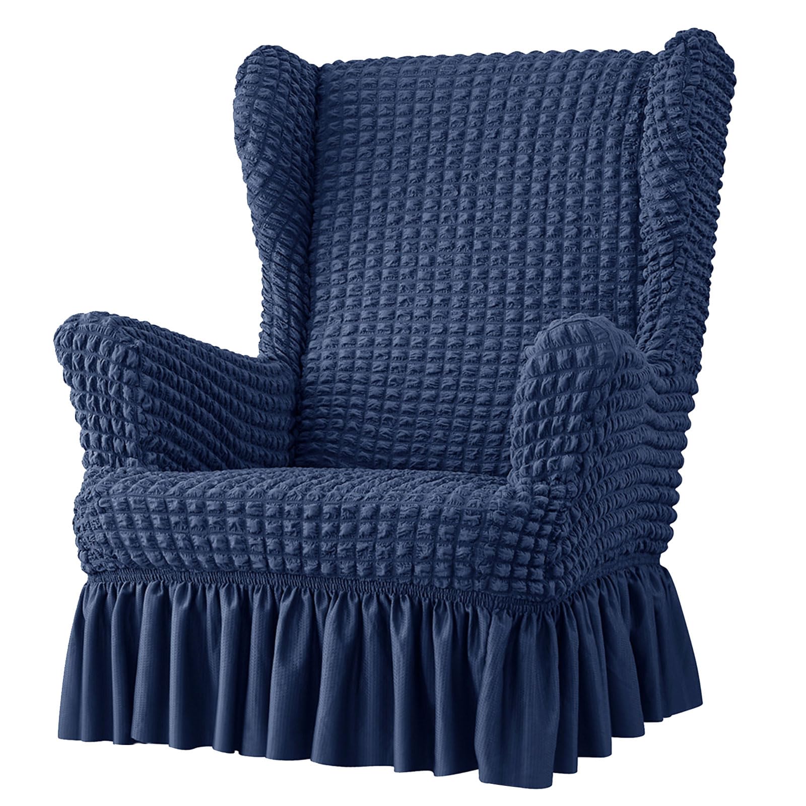CRFFZ Stretches Wingbacks Chair Slipcover, Wing Chair Covers with Skirt Soft Wing Back Covers with Arm with Elastic Bottom Removable Slipcover