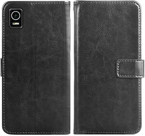 Vista 4 de Asuwish Compatible with AT&T Calypso 3 U328AA Wallet Case Tempered Glass Screen Protector and Leather Flip Cover Card Holder Stand Cell Accessories