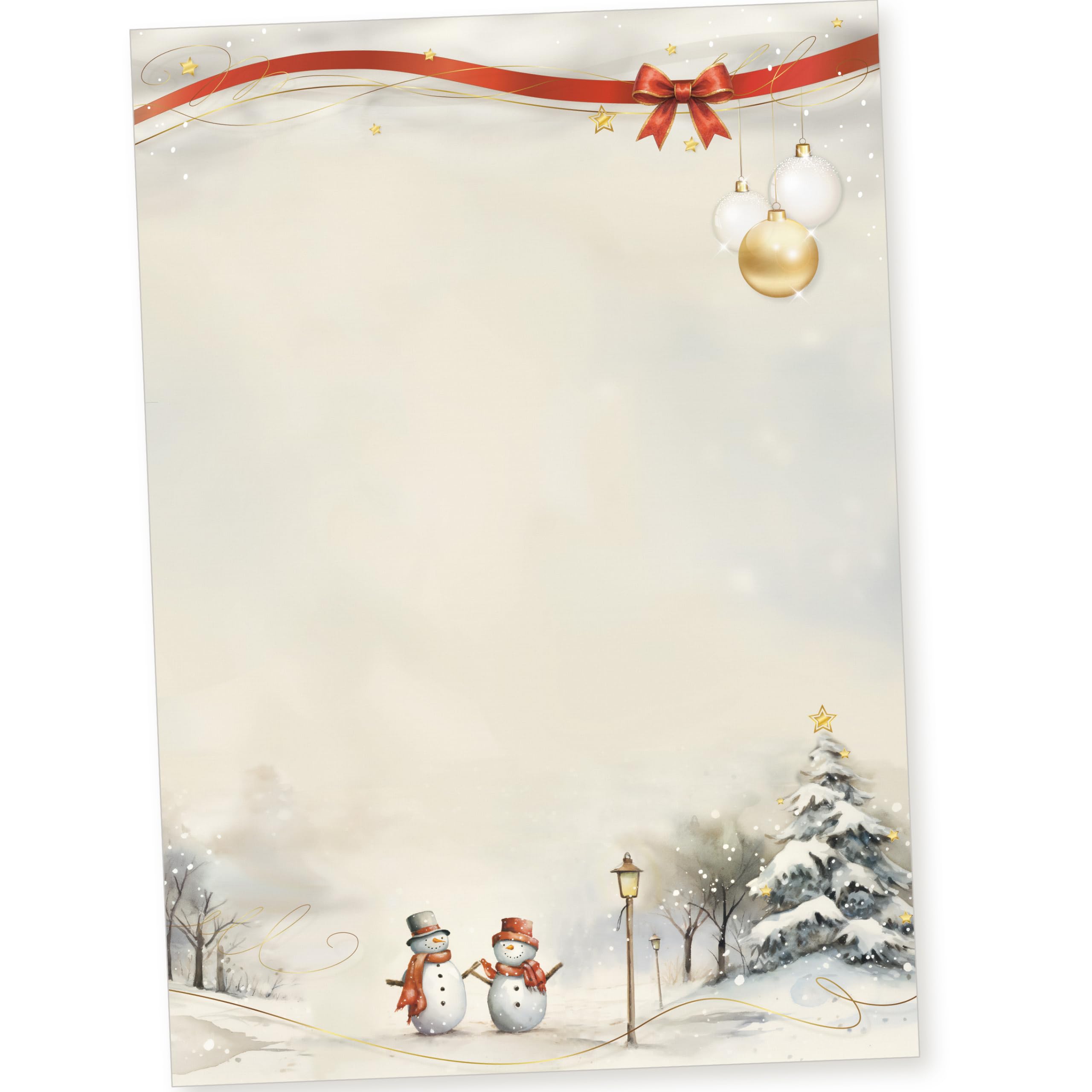Snöfest 500 Blatt Briefpapier Weihnachten A4, Weihnachtsbriefpapier geschäftlich