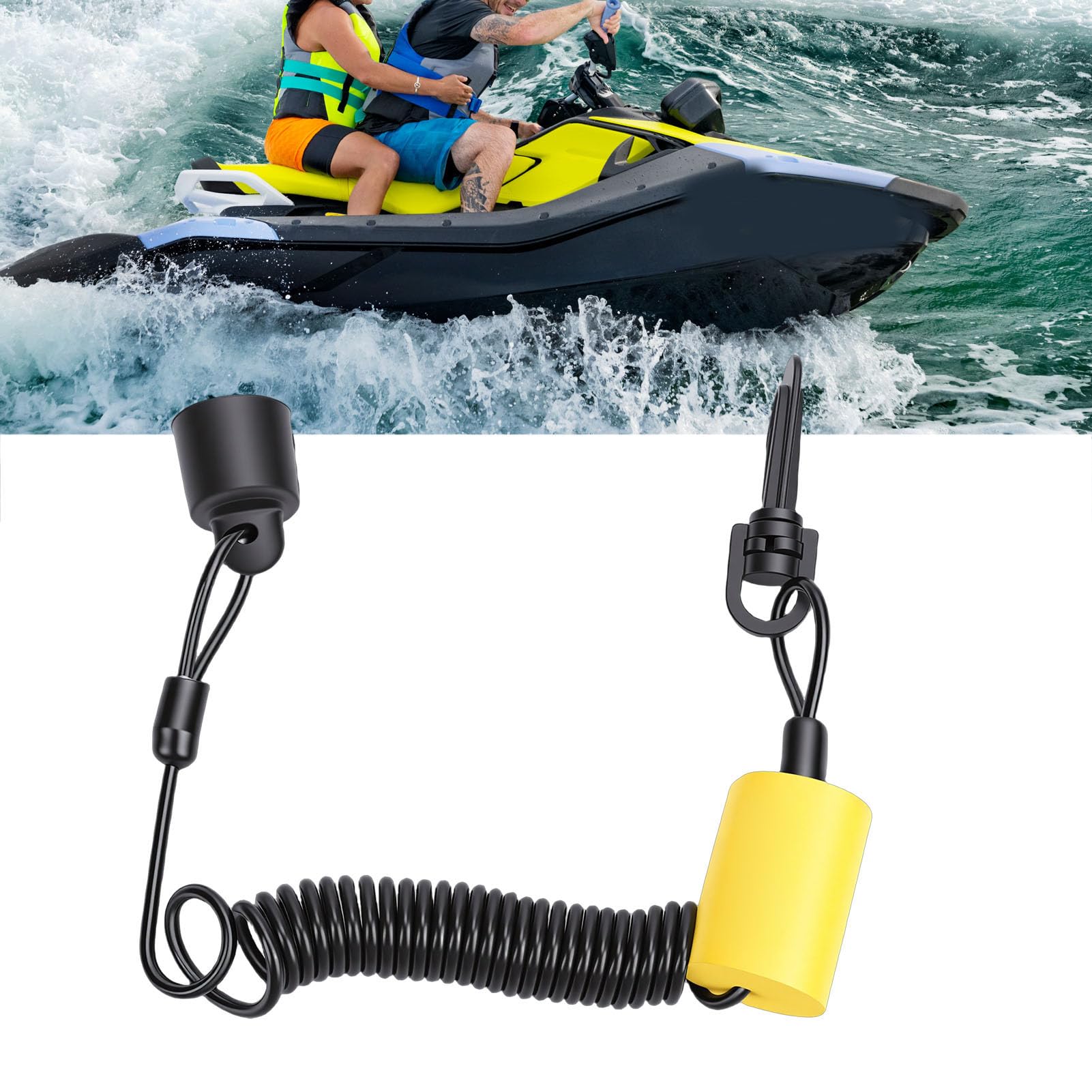 Acouto Cordon de sécurité Flottant, clé DESS avec Technologie Antivol et Fonction de Contrôle de Vitesse, Remplacement pour les Modèles 2014 et Antérieurs