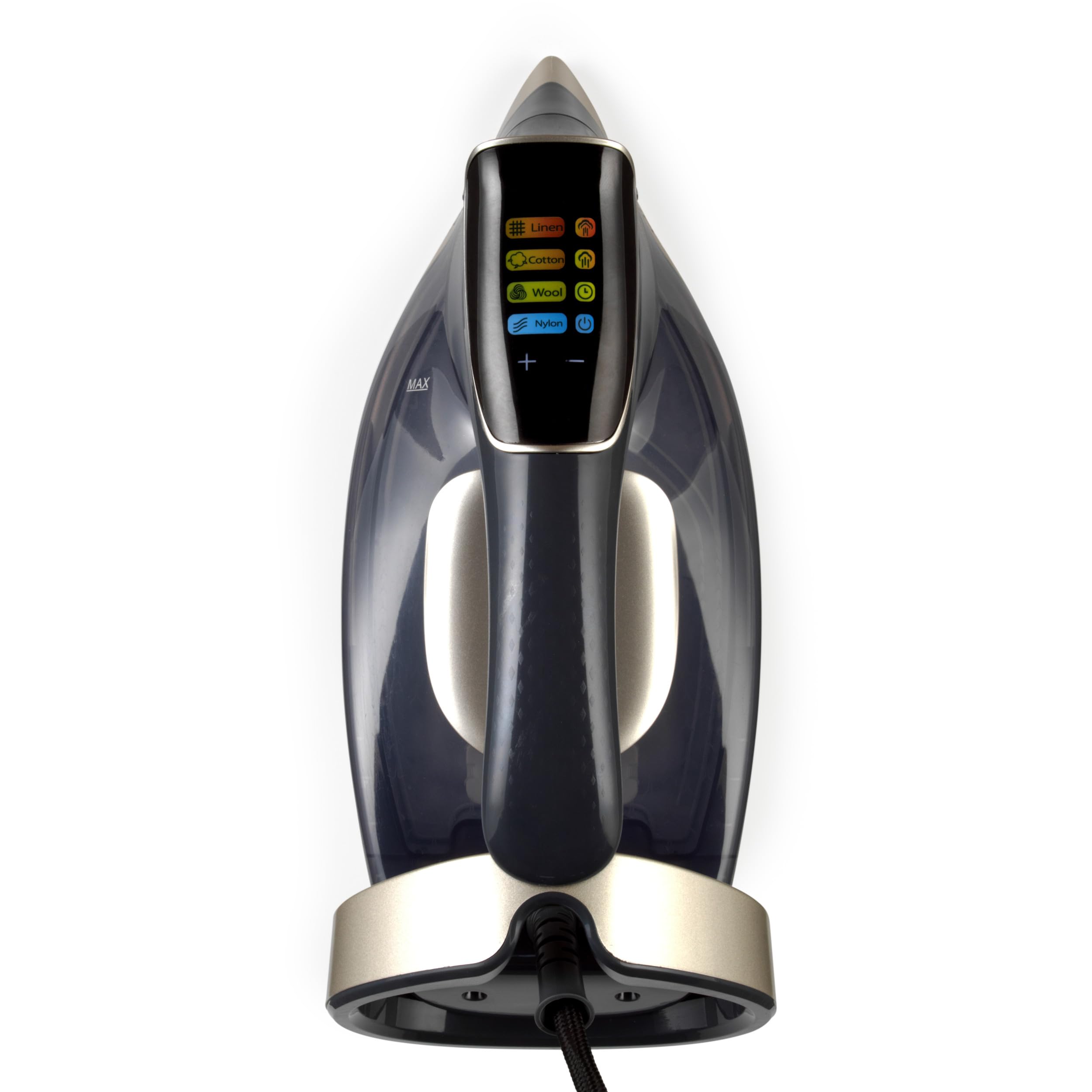 Beldray Ferro a stiro vapore digitale 3200 W, piastra ceramica, 4 modalità | Touchscreen LED, autospegnimento, autopulizia anticalcare, funzione antigoccia, serbatoio 380 ml, cavo 3 m