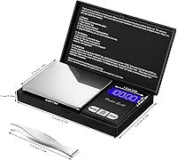 Vista 2 de Juego de básculas digitales de bolsillo, 3.53 oz 0.00 oz, báscula electrónica de gramos con 0.04 oz, 0.07 oz, 0.18 oz, 0.35 oz, 0.71 oz, 3.53 oz