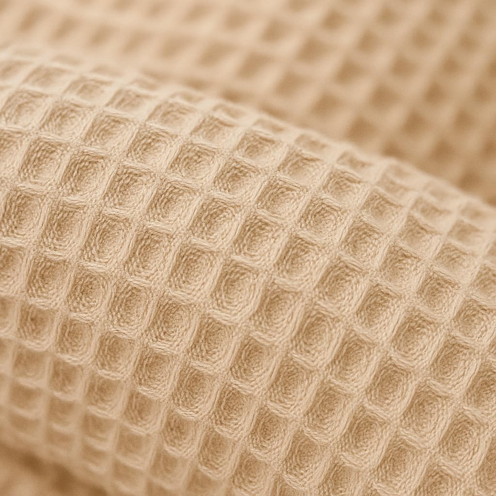 Schlangenmanufaktur® Baby Kuschelschlange Waffelpique Beige aus 100% Baumwolle – handgefertigt in Bayern, atmungsaktiv & Öko-Tex zertifizierte Materialien – Laufstall-Umrandung (450x13cm)
