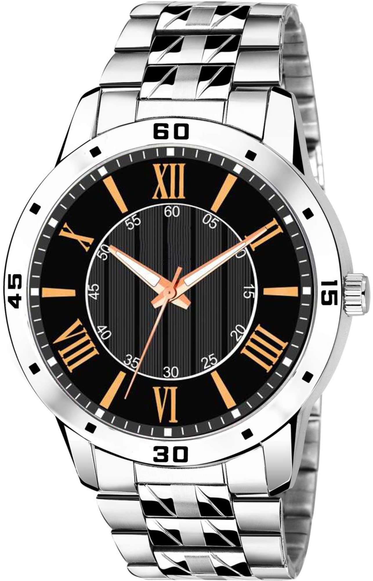 SPINOZA Blue design dial with stainless steel unbreakable chain strap trending watch men -(PO1).(P_C_B_9048) (Black) (B0C1ZVJNZN) Amazon Price History, Amazon Price Tracker