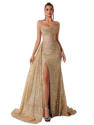 Cocktail Evening Gowns Formal Dresses for Women Sequin Tulle Wedding
