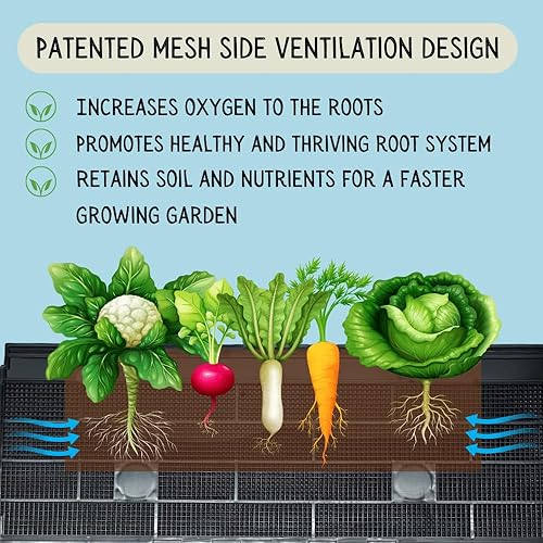 Miniatura 7 de Jardinera elevada elevada con patas de 7 pulgadas de profundidad, material no tóxico protegido contra el sol, 36 pulgadas de largo x 24 pulgadas de