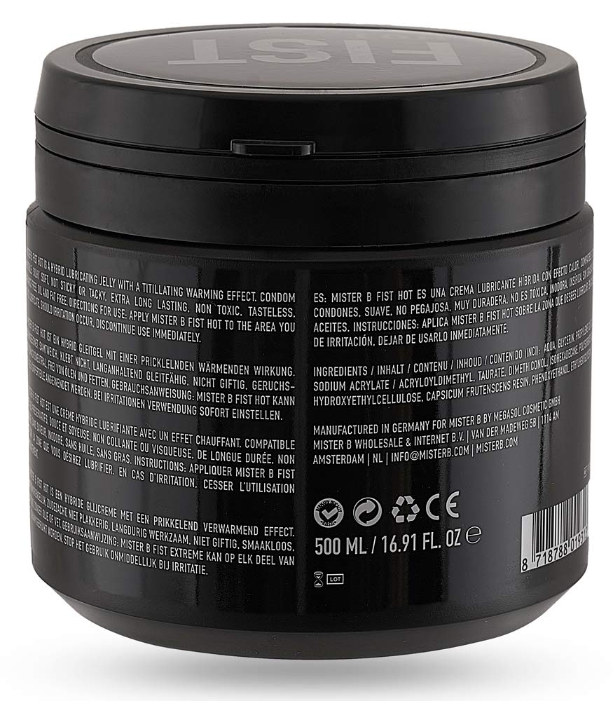 Mister B FIST Hot Crema Lubricante 500 ml (Paquete de 2)