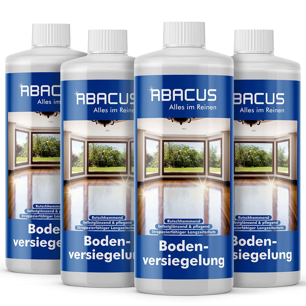 ABACUS® Sellador de suelos de parqué, laminado de PVC, sellado de tablones, sellado de corcho, 4 x 1 L (7688.4)