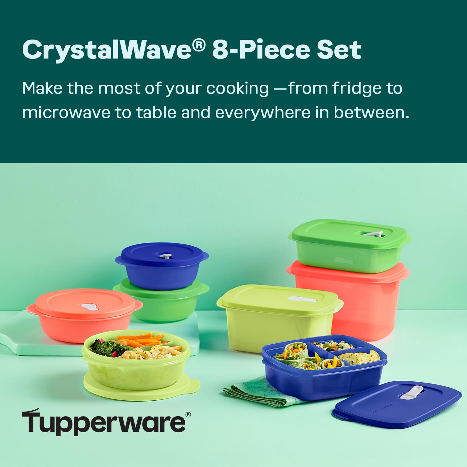 Tupper Ware 新品8点セット Tupperware Heritage Collection 8 Piece Food Storage Canister Set