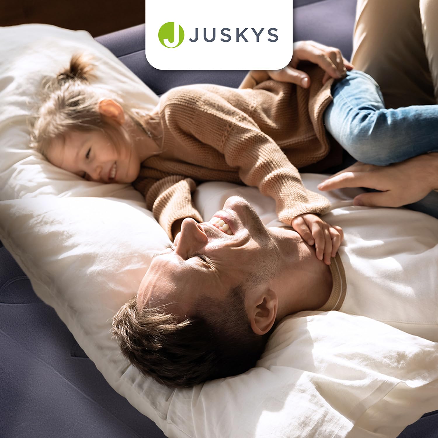 Juskys Matelas Gonflable Sapri L - lit Gonflable Automatique autogonflant pour 2 Personnes - Matelas Gonflable comme lit d'appoint ou pour Le Camping - Pompe intégrée