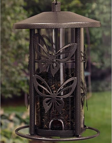 Miniatura 2 de Heath Outdoor Products The Butterfly Seed Capacity - Comedero decorativo de metal para pájaros silvestres, 3 libras